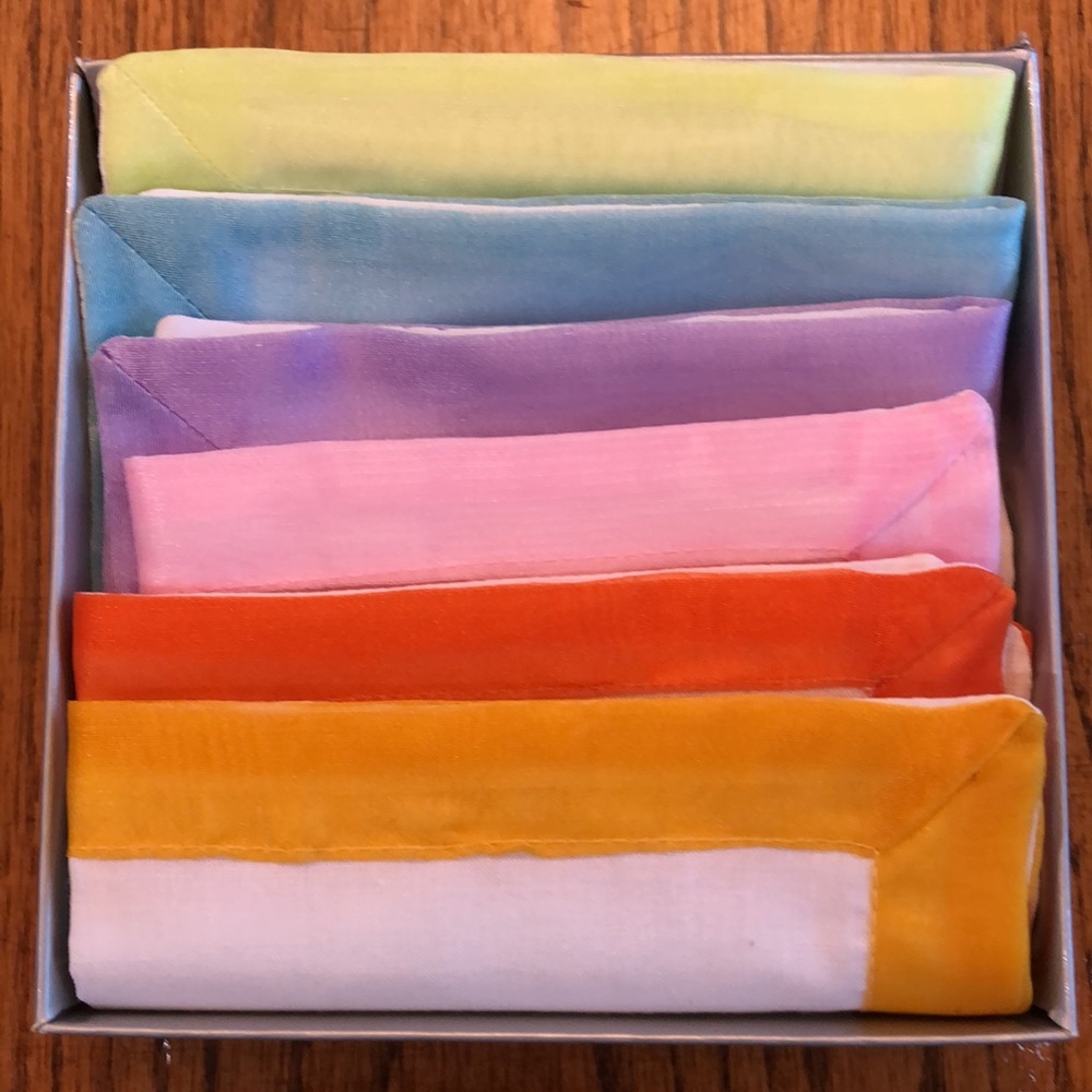 Crate & Barrel Pastel Cocktail Napkins Set of 6. Never used.